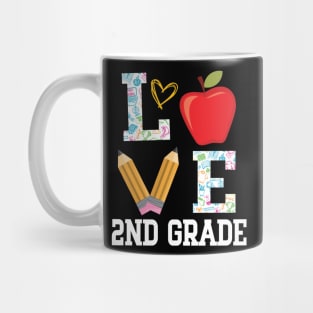 Love 2nd Grade Student Teacher Happy Back To School Day Mug